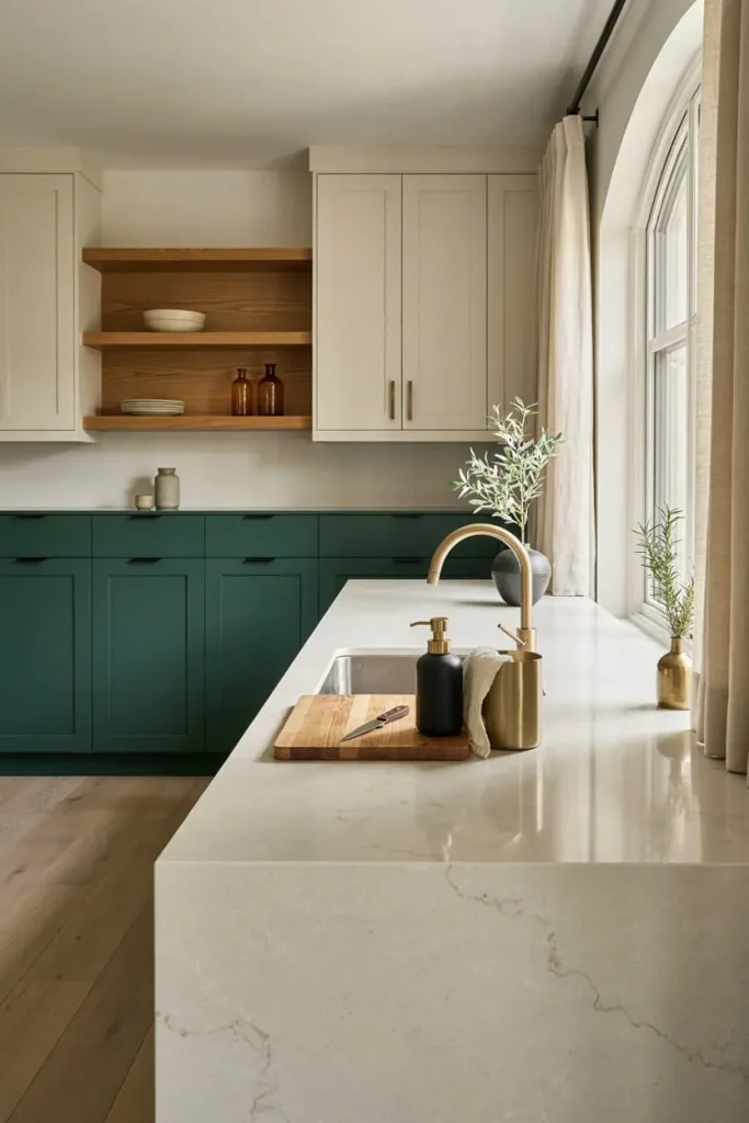 Clean and decluttered kitchen with clear countertops